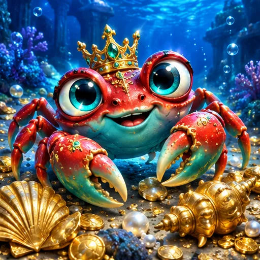 Fantasievolle Meeresschätze in einer leuchtenden Unterwasserwelt